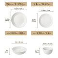 Axyaa White Porcelain Dinnerware Set - 32 PCS Ceramic Plate & Bowl Dining Collection