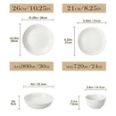 Axyaa White Porcelain Dinnerware Set - 32 PCS Ceramic Plate & Bowl Dining Collection
