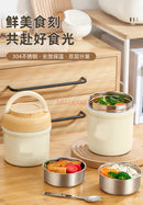 Axyaa Double-Layer Stainless Steel Bento Lunch Box & Vacuum Lifting Pot
