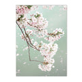 Cherry Blossoms Temple Village Canvas Painting by Axyaa - Wall Art for Living Room Home Decor