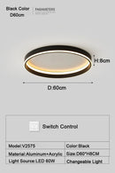 Axyaa Nordic LED Ceiling Lamp - Minimalist Black White Lighting