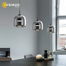 Axyaa Glass Chandelier with Adjustable Cord - Elegant Home Lighting for Dining Room