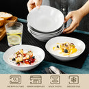Axyaa Elisa Porcelain Soup Cereal Salad Dessert Bowl Set, 6-Piece 6.7"