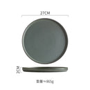 Axyaa Round Ceramic Steak & Dessert Plates Set - Vintage Restaurant Tableware