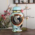 Axyaa Ceramic Tea Caddy Vase for Dried Flowers & Hydroponic Arrangements