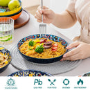 Axyaa Stoneware Dinnerware Set - Bohemian Style for 6