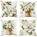 Axyaa Magnolia Butterfly Glass Jar Throw Pillow Covers