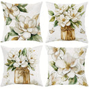 Axyaa Magnolia Butterfly Glass Jar Throw Pillow Covers