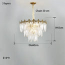 Axyaa Luxury Peacock Feather Crystal Chandelier - Modern American Retro Glass Crown Chandelier