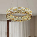 Axyaa Crystal Chandelier: Elegant Round Lamp for Luxurious Living, Dining, and Bedroom