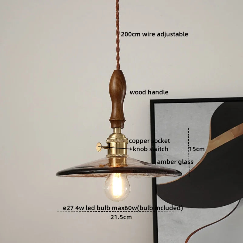 Axyaa Fabric Copper LED Pendant Lights, E14 Nordic Hanging Lamp for Home Decor