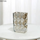 Axyaa Clear Glass Vase Square Hydroponic Flower Pots Floral Arrangement Desk Decor