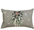 Axyaa Christmas Reindeer Pillowcase 30x50cm Gray Stripe Winter Holiday Couch Decor