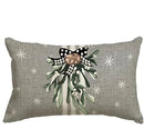 Axyaa Christmas Reindeer Pillowcase 30x50cm Gray Stripe Winter Holiday Couch Decor