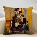 Pablo Picasso Abstract Art Cushion Cover 45x45cm Beige Linen Axyaa Brand