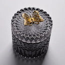 Axya Glass Jewelry Box Candy Jar Home Organizer Butterfly Design