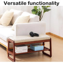 Axyaa Shoe Storage Bench with Cushioned Seat - Beige, 39.4"