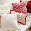 Axyaa French Red Pink Cotton Cushion Cover Set