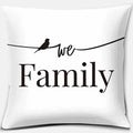 Axyaa Geometric Print Cushion Cover, Black and White, Square Pillowcase