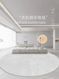 Axyaa Modern Art Minimalist Round Rug for Living Room Decor and Bedroom Carpet