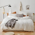 Axyaa 4-Piece Queen Size Dark Olive Green Duvet Cover Set