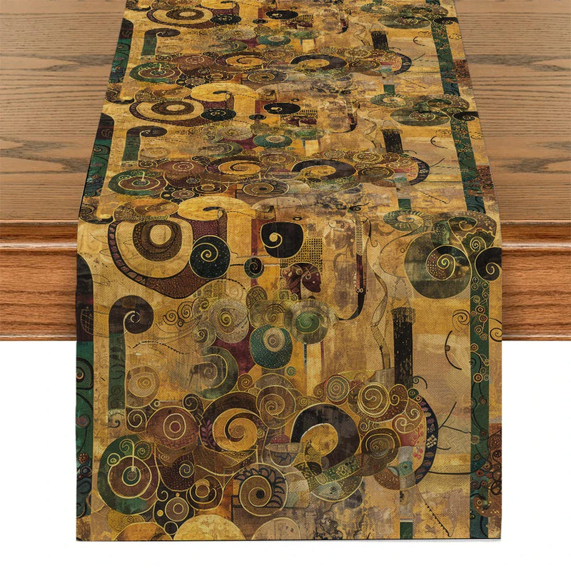 Abstract Klimt Table Runner by Axyaa - Dining & Party Decoration
