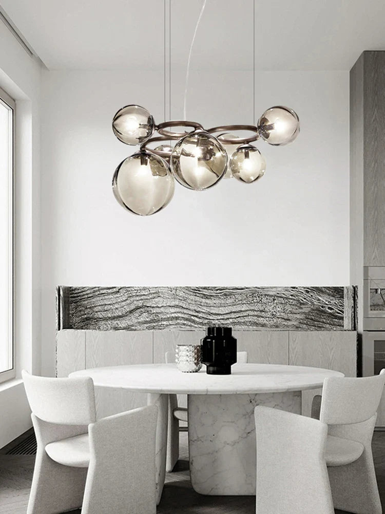 Axyaa Nordic Glass Chandelier Luxury Pendant Lamps for Living Dining Bedroom