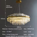 Axyaa Luxury Crystal Chandelier Indoor Ceiling Pendant Light