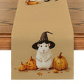 Axyaa Halloween Mouse Pumpkin Wizard Hat Table Runner