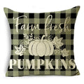 Axyaa Fall Pumpkin Sunflowers Linen Throw Pillowcase - Office, Bedroom Decor