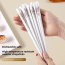 Axyaa Ceramic Chopsticks Set - Antibacterial, High Temperature Resistant, Non-slip Tableware