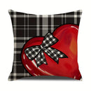 Axyaa Truck Bow Love Plaid Sofa Cushion Cover Sweet Romantic Home Decoration