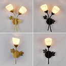 Axyaa LED Flower Glass Wall Lamp E27 Bedroom Decorative Light