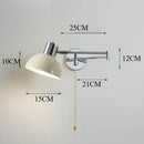 Axyaa LED Wall Lamp Adjustable Telescopic Arm Home Decor Bedside Bedroom Switch Reading