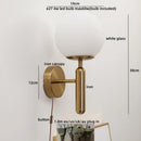Axyaa LED Wall Light Pull Chain Switch Modern Style Glass Iron Bedroom Lamp