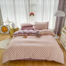 Axyaa Solid Color 4-Piece Bedding Set - Quilt Cover, Bed Sheet, Student Dorm 3-Piece Set