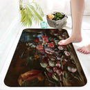 Axyaa Retro Floral Oil Painting Printed Area Rug for Home Decor