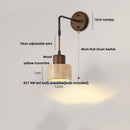 Axyaa Yellow Travertine Stone Canopy Wall Sconce with Pull Chain Switch