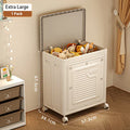 Axyaa Kids Toy Storage Box: Foldable, Transparent, with Wheels & Flip Lid.