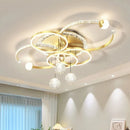 Axyaa Gold Black White Starry Sky LED Chandelier for Bedroom & Restaurant