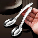 Axyaa Deepened Flat Bottom Stainless Steel Spoon for Children, Baby Feeding