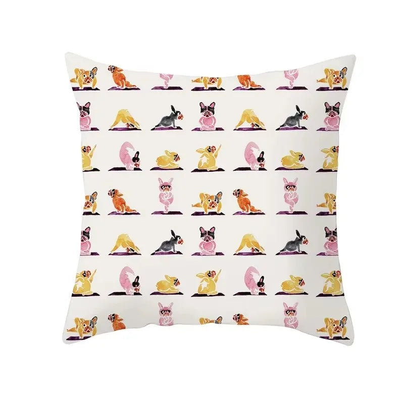 Axyaa Yoga Panda & Avocado Cartoon Animal Throw Pillow Bundle