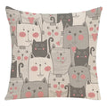 Axyaa Cartoon Animal Linen Throw Pillow Case for Home Living Room Sofa Decor