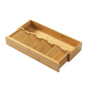 Axyaa Bamboo Cutlery Storage Box: Retractable Tableware Organizer & Drawer for Kitchen Utensils