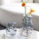 Axyaa Geometric Silver Sphere Glass Vase for Home Decoration and Plant Display