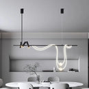 Axyaa Black LED Pendant Chandelier for Kitchen Dining Table - Modern Home Lighting Fixtures