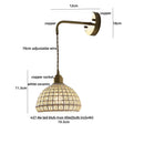 Axyaa White Ceramic LED Wall Lights: Japan Style, Pull Chain Switch, Copper Socket