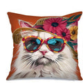 Axyaa Cute Animal Pattern Pillow Covers with Sunglasses for Sofas, Bedrooms, Cars