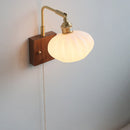 Axyaa White Pumpkin Glass LED Wall Lamp, Children's Living Room Interior Lighting