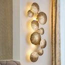 Axyaa Nordic Copper Lotus Leaf Wall Lamp Gold Sconce with G9 LED